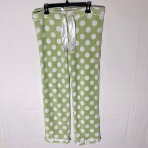 Colorado Clothing Light Green White Polkadot Fleece Pants M
